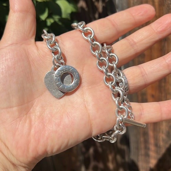 Tiffany & Co. Sterling Silver Heart Tag Toggle Chain Link Necklace. 💙 - Picture 15 of 17